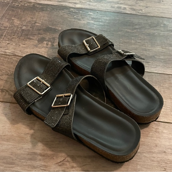 Torrid Black Rhinestone Dual Strap Slide Size 11 - Picture 2 of 6